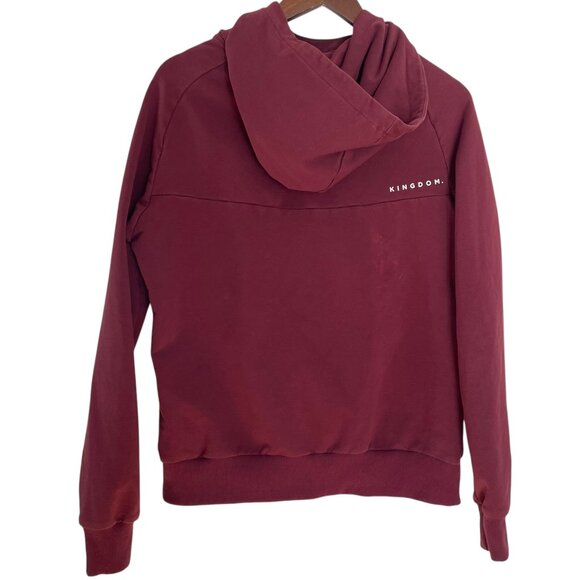 Three Nails Hoodie Pullover Sweatshirt M Burgundy Red Women Christian Activewear - Picture 3 of 7